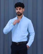 پیراهن آستین بلند بیسیک مردانه 1077