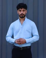 پیراهن آستین بلند بیسیک مردانه 1077 - Image 3