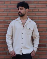 پیراهن کتان ضخیم آستین بلند مردانه 1080 - Image 2