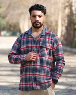 پیراهن پشمی چهارخانه آستین بلند مردانه 1089 - Image 6