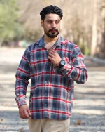 پیراهن پشمی چهارخانه آستین بلند مردانه 1089 - Image 2