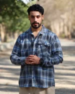 پیراهن پشمی چهارخانه آستین بلند مردانه 1089 - Image 5