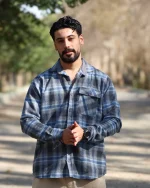 پیراهن پشمی چهارخانه آستین بلند مردانه 1089 - Image 4