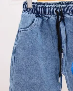 ست تی شرت پنبهای چاپی و شلوارک جین 1135 - Image 6