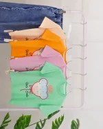 ست تی شرت نگین دار و شلوار جین دخترانه 1136 - Image 2