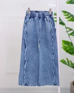 ست تی شرت نگین دار و شلوار جین دخترانه 1136 - Image 6