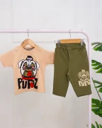 ست تی شرت چاپی و شلوارک  پنبه‌ای 1145 - Image 3