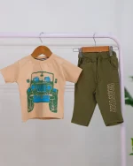 ست تی شرت چاپی و شلوارک  پنبه‌ای 1145 - Image 2