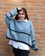 پلیور نیم تنه بافت شل زنانه 1105 - Image 5