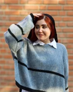 پلیور نیم تنه بافت شل زنانه 1105 - Image 4