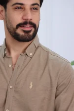 پيراهن آستين بلند شانلی كش مردانه 1111 - Image 4