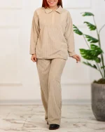 ست تی شرت و شلوار مخمل زنانه نيلوفر 1144