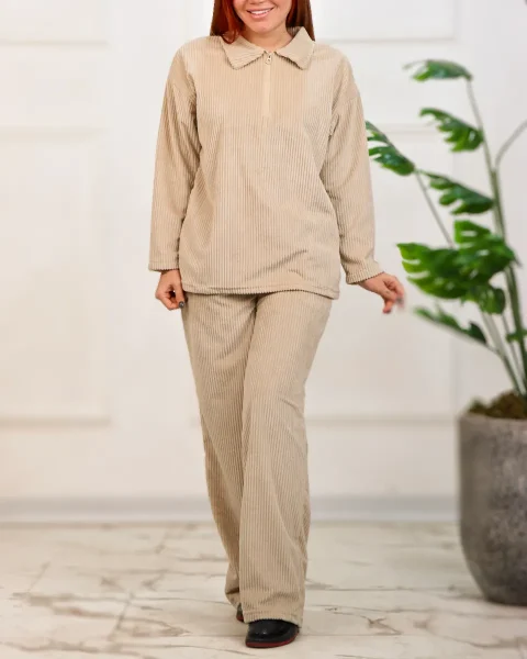 ست تی شرت و شلوار مخمل زنانه نيلوفر 1144