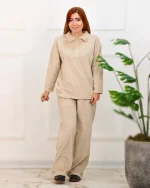 ست تی شرت و شلوار مخمل زنانه نيلوفر 1144 - Image 11