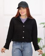 کت نیم تنه کتان مشکی 1153 - Image 2