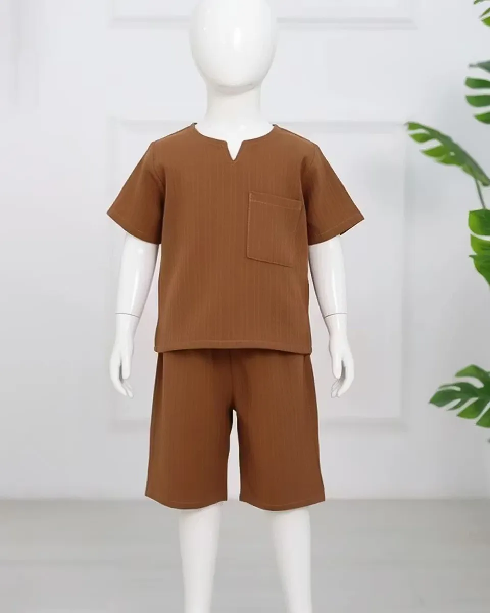 Untitled-11_44_11zon ست يقه كوبايی و شلوارک بچگانه 1146 - Image 1