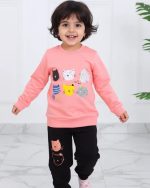 ست بلوز و شلوار بچه‌گانه طرح گربه کد ۱۲۲۰ - Image 2