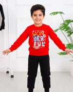 ست بلوز آستین بلند چاپی و شلوار پنبه ای میکس 1258 - Image 6