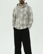 شکت کلاهدار چهارخانه پشمی مردانه 1298 - Image 2