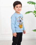 ست بلوز آستین بلند چاپی و شلوار پنبه ای میکس 1258