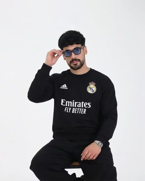 بلوز دورس دونخ یقه گرد مردانه رئال مادرید 1304