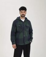 شکت کلاهدار چهارخانه پشمی مردانه 1298