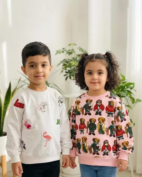 بلوز دورس آستين بلند KIDS چاپی بچگانه  1287