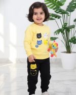 ست بلوز و شلوار بچه‌گانه طرح گربه کد ۱۲۲۰ - Image 3