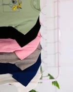 تی شرت زنانه گل زرد 1160 - Image 4