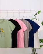 تی شرت زنانه گل زرد 1160 - Image 2