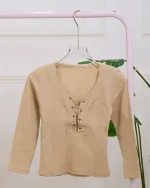 کراپ آستین بلند زنجیر دار زنانه 1168 - Image 2