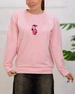 بلوز آستين بلند پلنگ صورتی زنانه 1169 - Image 2