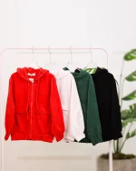 شکت مخمل کبریتی کلاه دار زنانه هانیه 1171 - Image 4