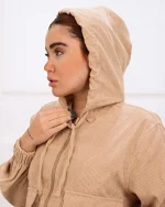 شکت مخمل کبریتی کلاه دار زنانه هانیه 1171 - Image 7