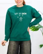 بلوز دورس یقه گرد چاپی آدم برفی 1173