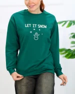 بلوز دورس یقه گرد چاپی آدم برفی 1173 - Image 4