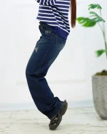 شلوار جین بگ سرمه ای زنانه 1174