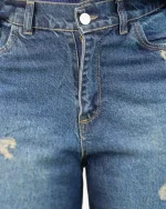 شلوار جین بگ سرمه ای زنانه 1174 - Image 5