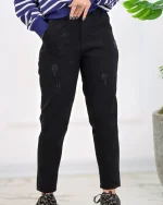 شلوار جين مام زنانه مشکی  1182