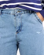 شلوار جين مام زنانه آبی روشن 1183 - Image 2