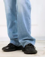 شلوار جين بگ آبی روشن زنانه 1176 - Image 5