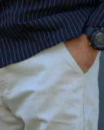 شلوار کتان کج راه کمربند دار مردانه 1189 - Image 8