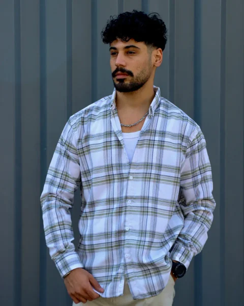 پیراهن چهارخانه  مردانه 1187