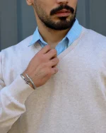 پولیور بافت مردانه کرم 1188 - Image 2