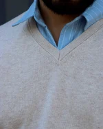 پولیور بافت مردانه کرم 1188 - Image 5