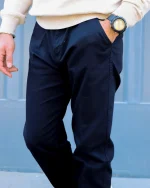 شلوار کتان کج راه کمربند دار مردانه 1189 - Image 5