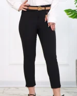 شلوار پارچه‌ای مازراتی دم پا چاكدار زنانه 1198 - Image 3