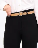 شلوار پارچه‌ای مازراتی دم پا چاكدار زنانه 1198 - Image 4