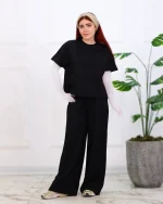 ست تی شرت و شلوار ژاکارد زنانه کیمیا 1200 - Image 3