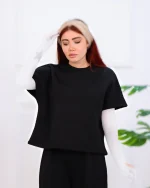 ست تی شرت و شلوار ژاکارد زنانه کیمیا 1200 - Image 4